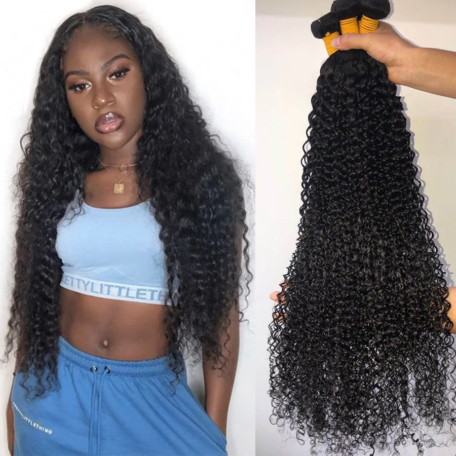 

Peruvian 10A Kinky Curly Bundles Unprocessed Curly Human Hair Weave Bundles Remy Deep Curly Hair Extensions No Tangle