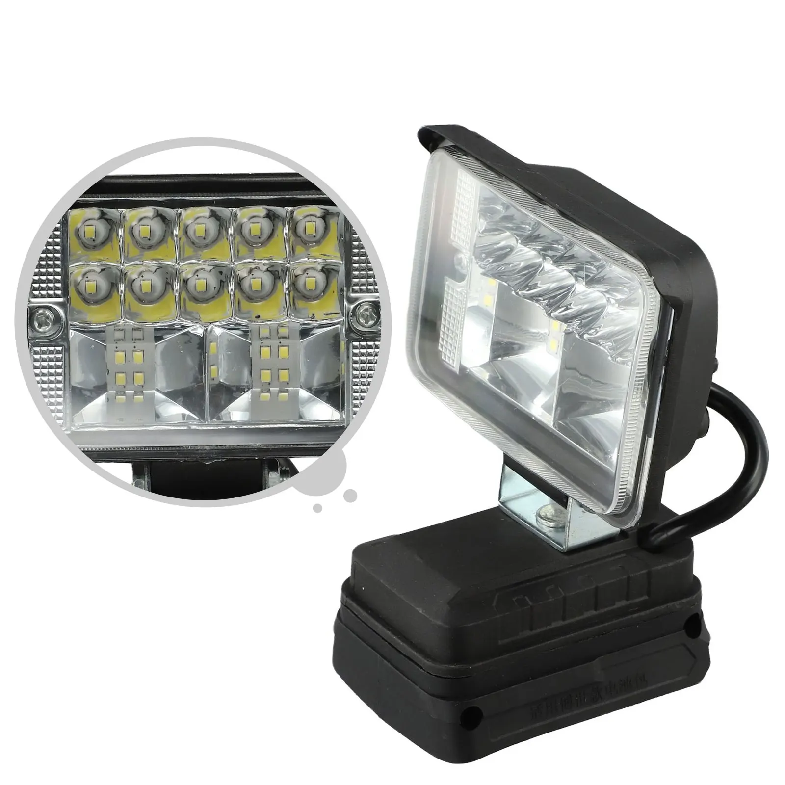 For Bosch 18V Battery Portable Job Site Light Cordless LED Work Light Job Site Lighting Epoxies Overload Protection