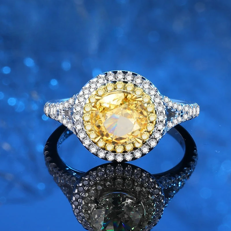 

Оригинальный дизайн: женское режущее кольцо с золотым ледяным цветком, платина PT950, искусственный культивированный драгоценный камень, Asche