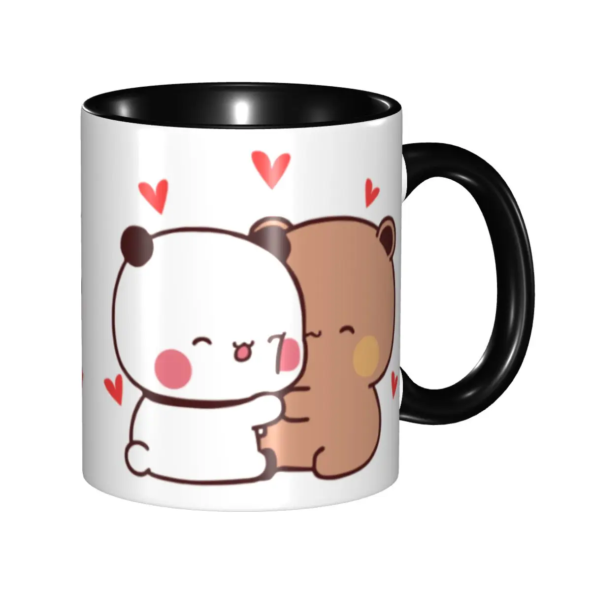 Image of DIY Bubu Dudu Panda und Brownie Bär Paar Keramikbecher personalisierte Kaffeetasse kreatives Geschenk