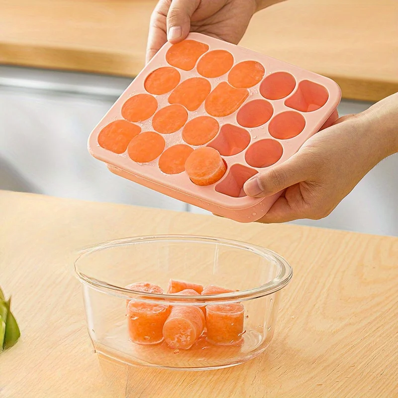 

20-Cavity Silicone Ice Cube Tray With Lid - Food Grade, Flexible Chocolate Mold For Freezer, Kitchen