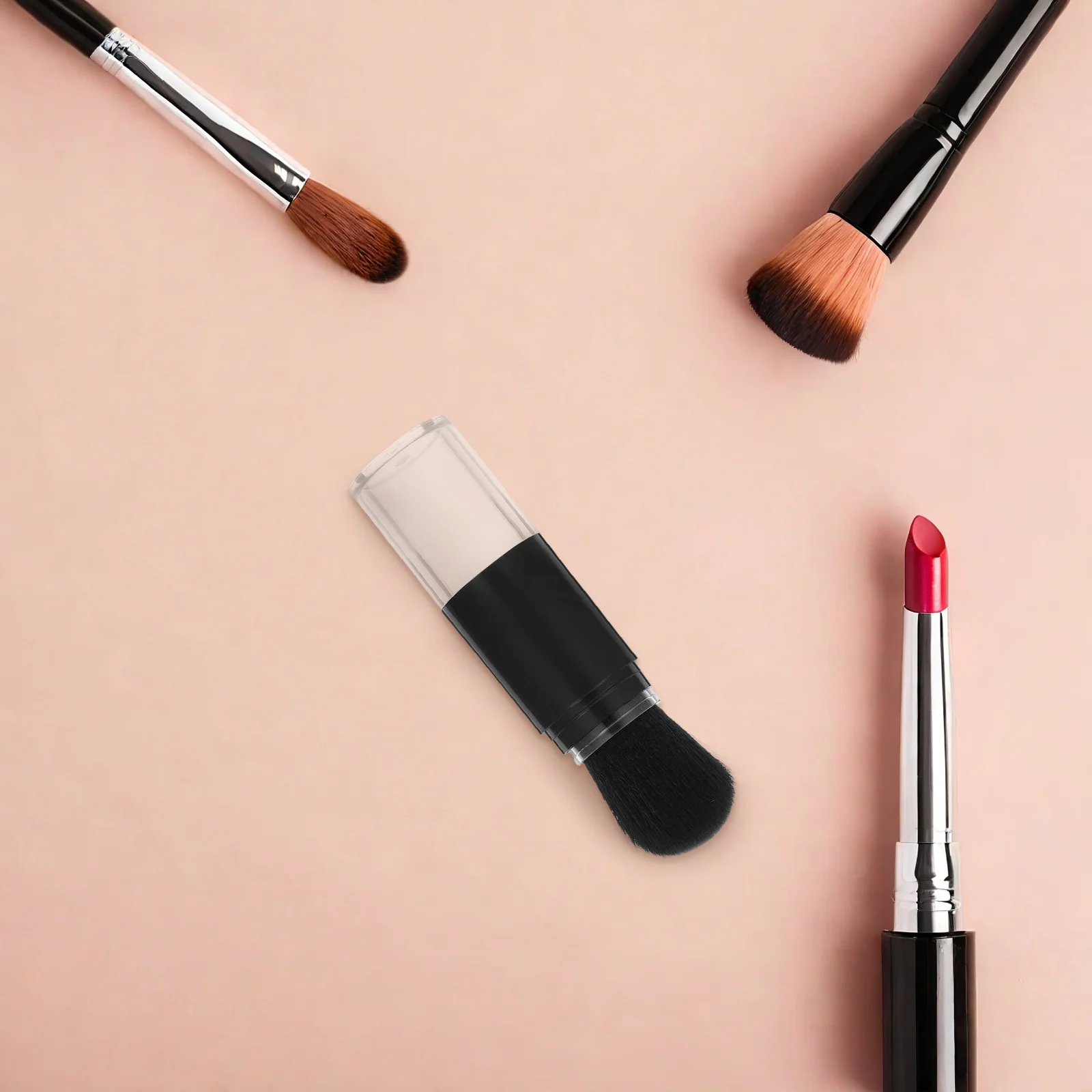 Mini pennello per trucco multifunzionale per fard morbido Applicatore portatile per viso in polvere da viaggio per pennello per trucco in polvere pressata sciolta