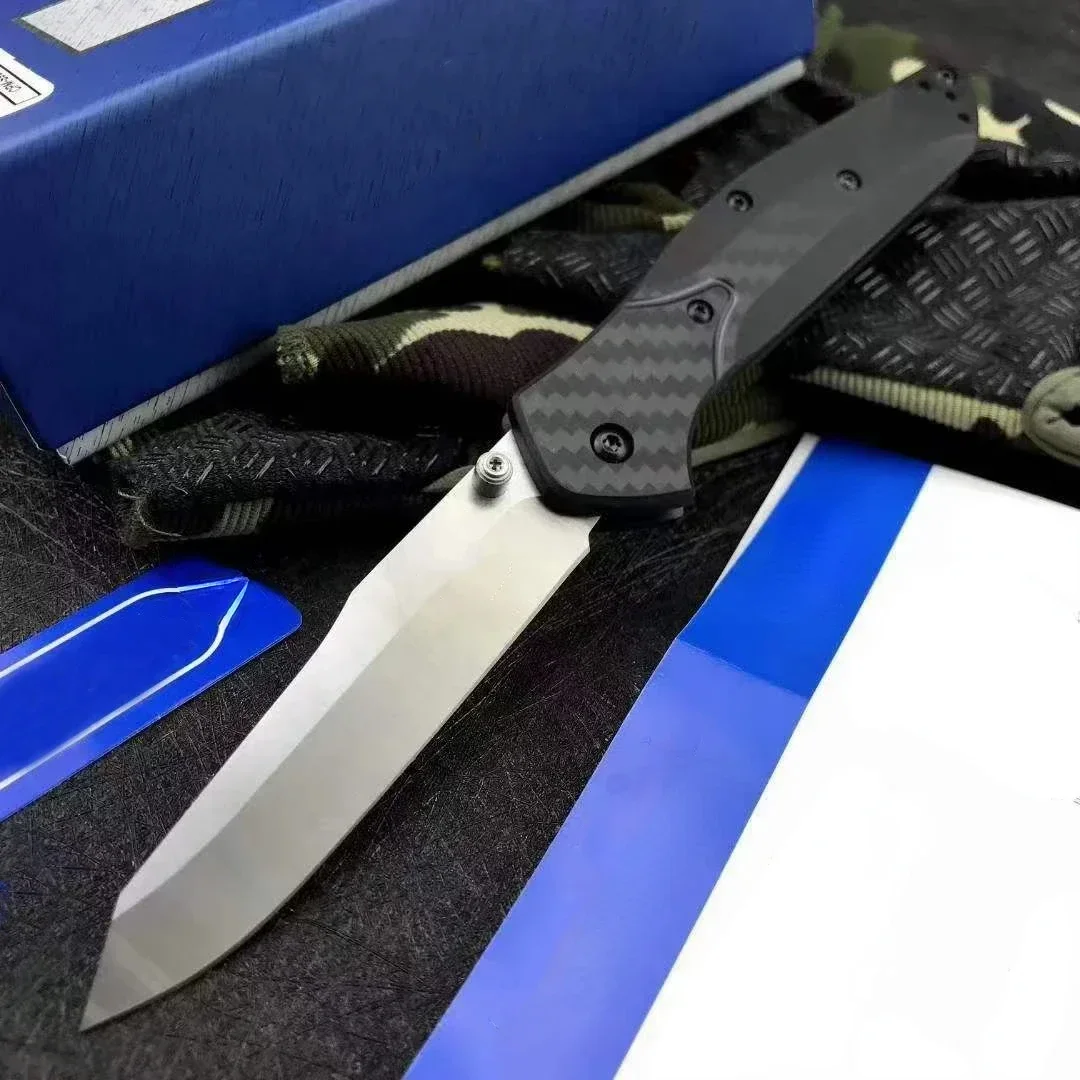 940 Osborne EDC Knife BM Folding Pocket Knife Tanto Blade Plain Edge Tactical Survival Camping Knife Tools Carbon Fiber Handle