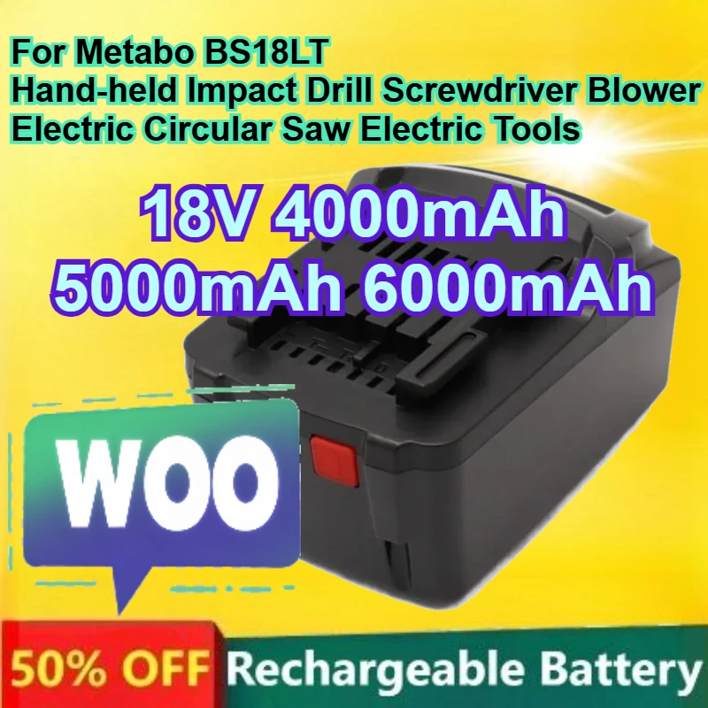 

For Metabo BS18LT Hand-held Impact Drill Screwdriver Blower Electric Circular Saw Electric Tools 18V 4Ah 5Ah 6Ah Lithium Battery