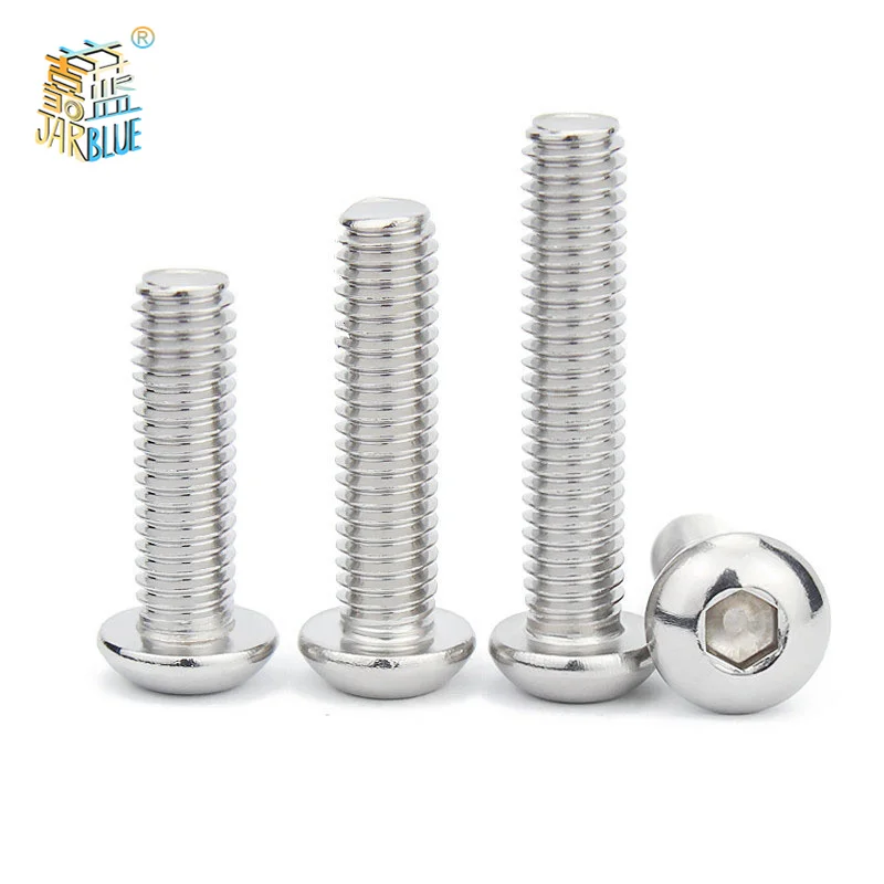 

10 pcs/lot M2 M2.5 M3 M4 M5 M6 M8 304 Stainless Steel Hexagon Hex Socket Button Head Screw Bolts Round Flat Head Screw Standoff