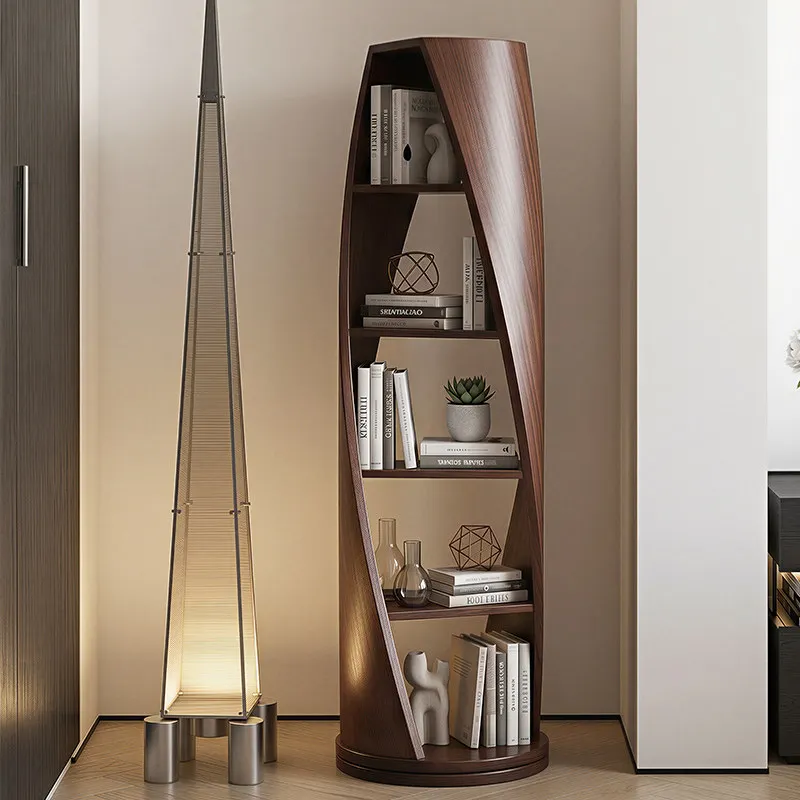 CX personalized art creative bookshelf living room floor special-shaped integrated rotating design reading decorative cabinet