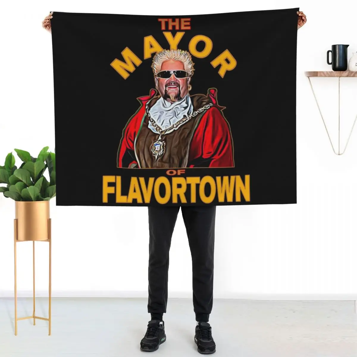 

New Guy Fieri Fans Mayor of Flavortown Throw Blanket Cozy Home Blanket Gift for Christmas Holiday