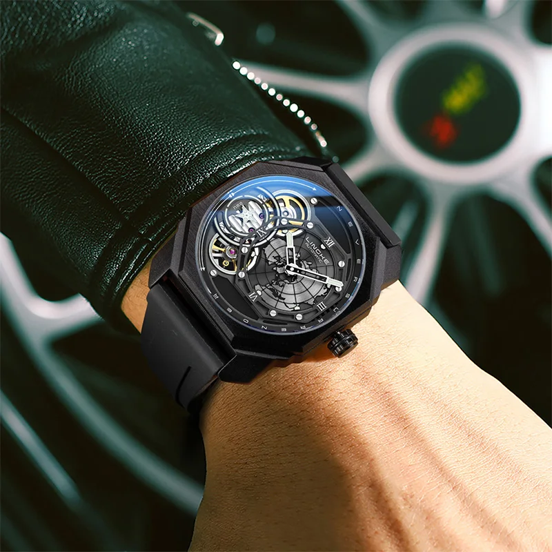 New Automatic Mechanical Watch Man European American Business Leisure Wristwatch Luxury Silver Luminous Waterproof Mens Watches