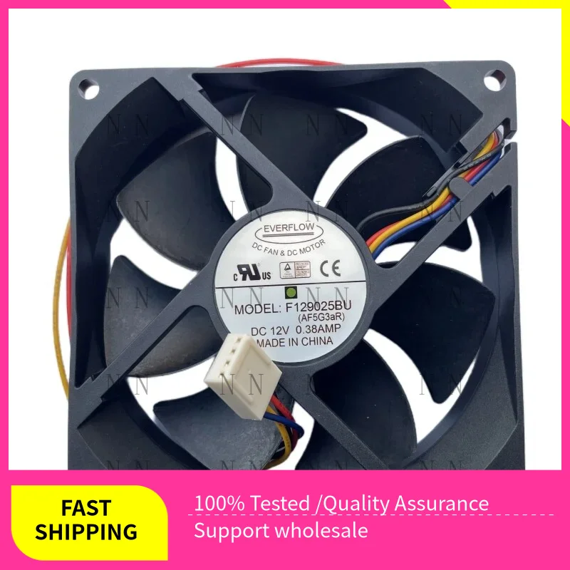 WEP  Cooling Fan F129025BU 9025 DC12V 0.38A Four Pins Square Cooling Fan for EVERFLOW