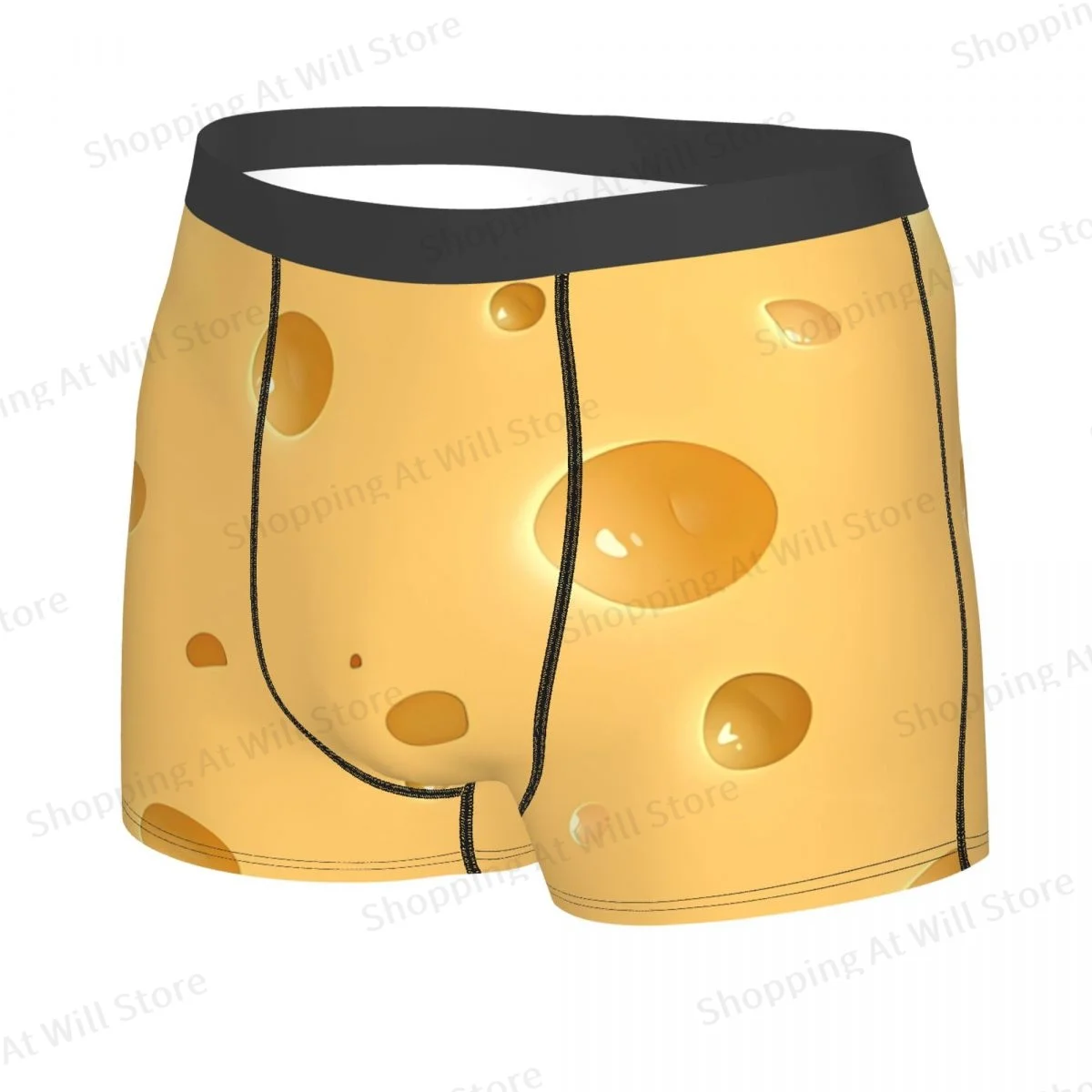 Yellow Cheese Man's Printed Boxer Briefs Underwear Highly Breathable Top Quality Birthday Gifts