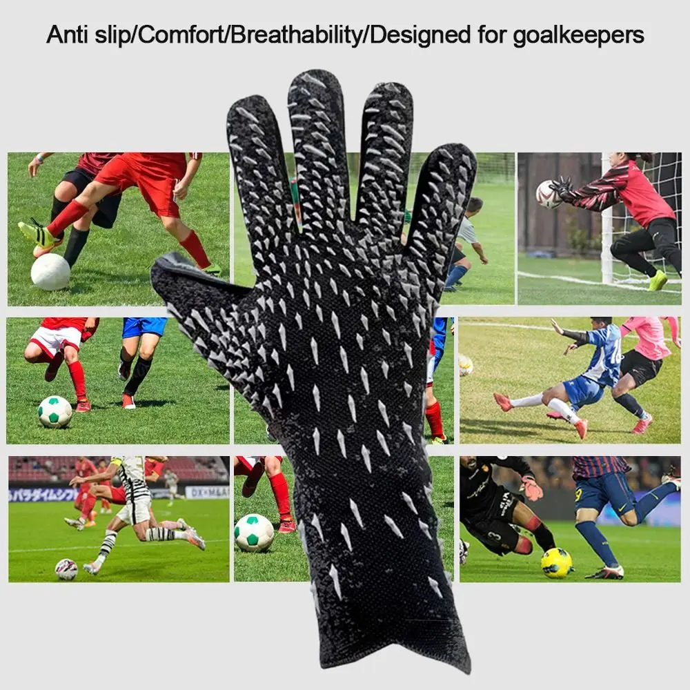 

Latex Adults Teenager Thickened Goalkeeper Gloves Football Gloves Soccer Goalie With Strong Grip