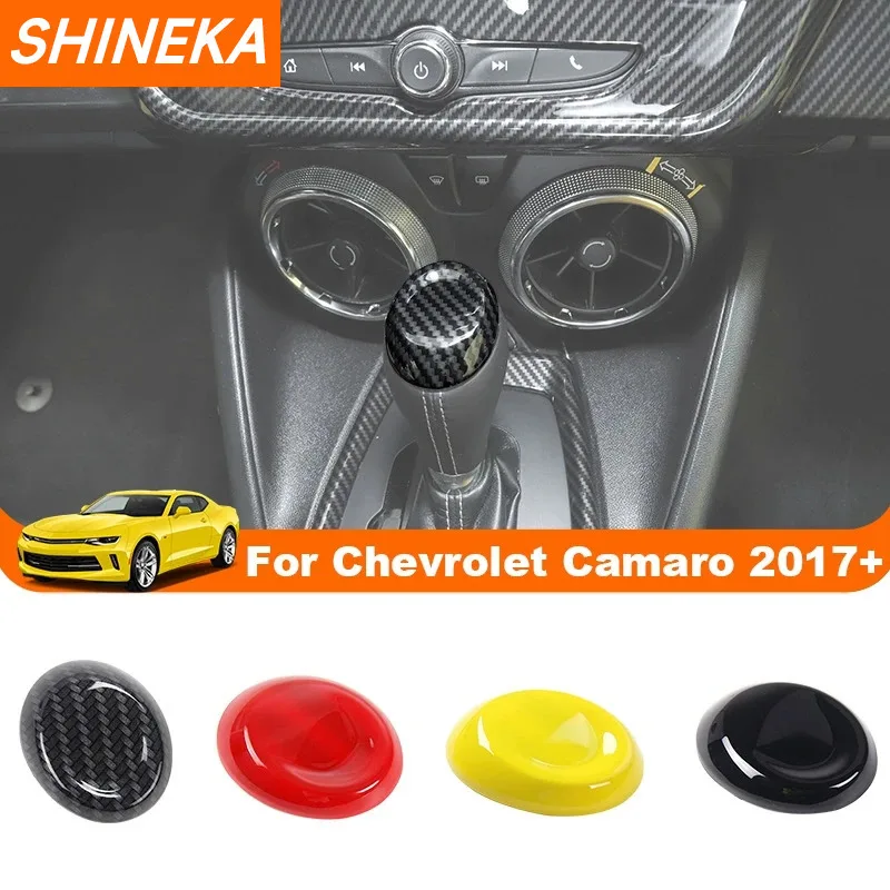 SHINEKA Car Gear Panel Shift Lever Decoration Cover For Chevrolet Camaro 2017 2018 2019 2020 2021 2022 Up Interior Accessories