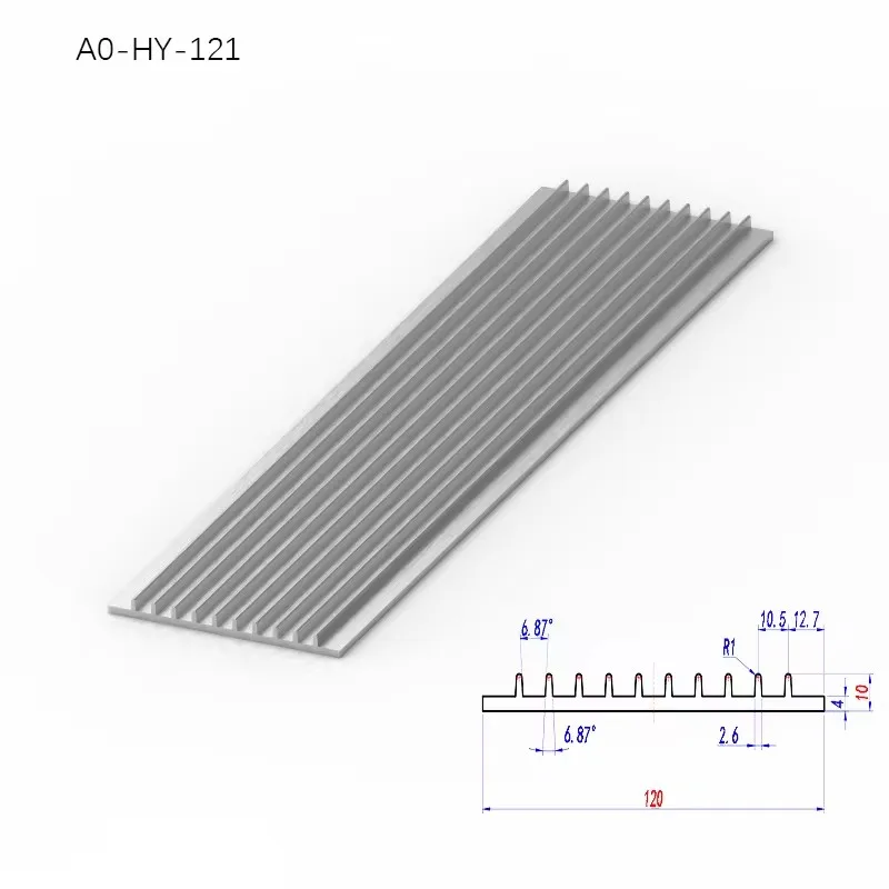 121 Aluminum Extrusion Profile 6061 CNC Computer Electrical Equipment Heat Sink Instrument Cooling Panel Chassis Amplifier