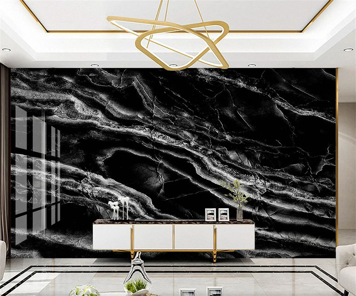 

beibehang Custom new hotel enterprise front desk black mottled marble background wallpaper papel pintado de pared wallpapers