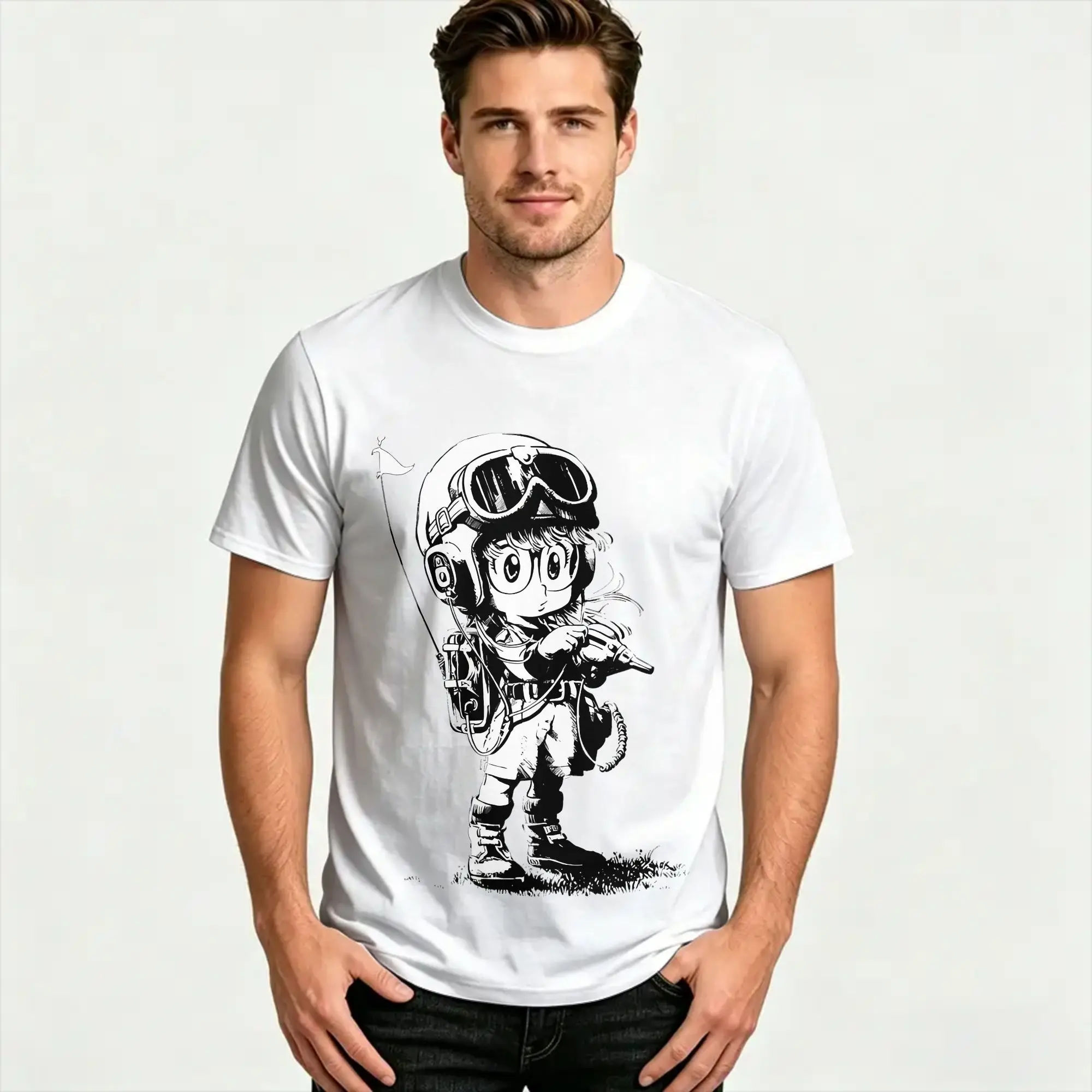 Arale Kawaii Manga Anime  T-Shirts Men Women's O Neck Pure Cotton T Shirt Dr. Slump Short Sleeve Tee Shirt