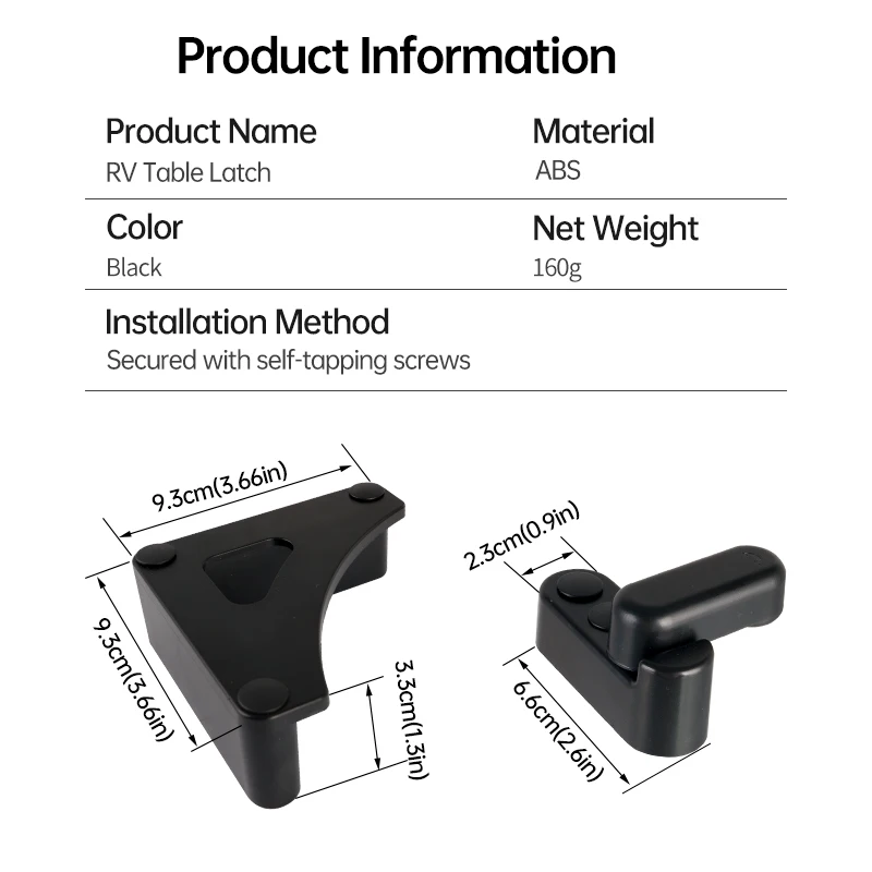 RV Table Folding Latch Lock Kit Camper Caravan Table Fixing Bracket ABS Table Support Holder for Motorhome