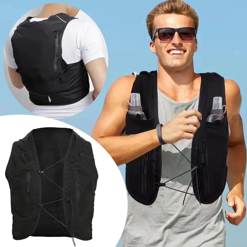 Outdoor Marathon Hydration Backpack Vest Large Capacity Water Bottle Pack Or With Portable Bottle For Cycling Hiking Running