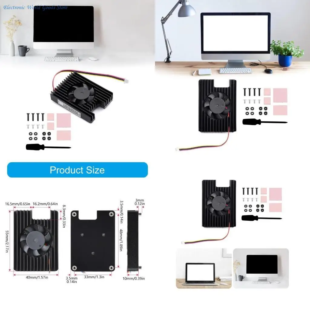 

A3PD Brushless CPU Cooling Fan With Aluminum Heatsink Low Noise Radiator Heat Dissipation Fan For CM5 Development Board