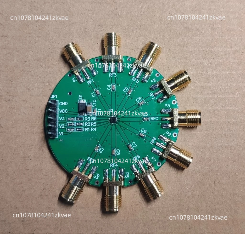 8 Choose 1, SP8T, Switch, 0.1G, 10K-6G, Test Board, Single Pole Eight Throw, Radio Frequency Microwave