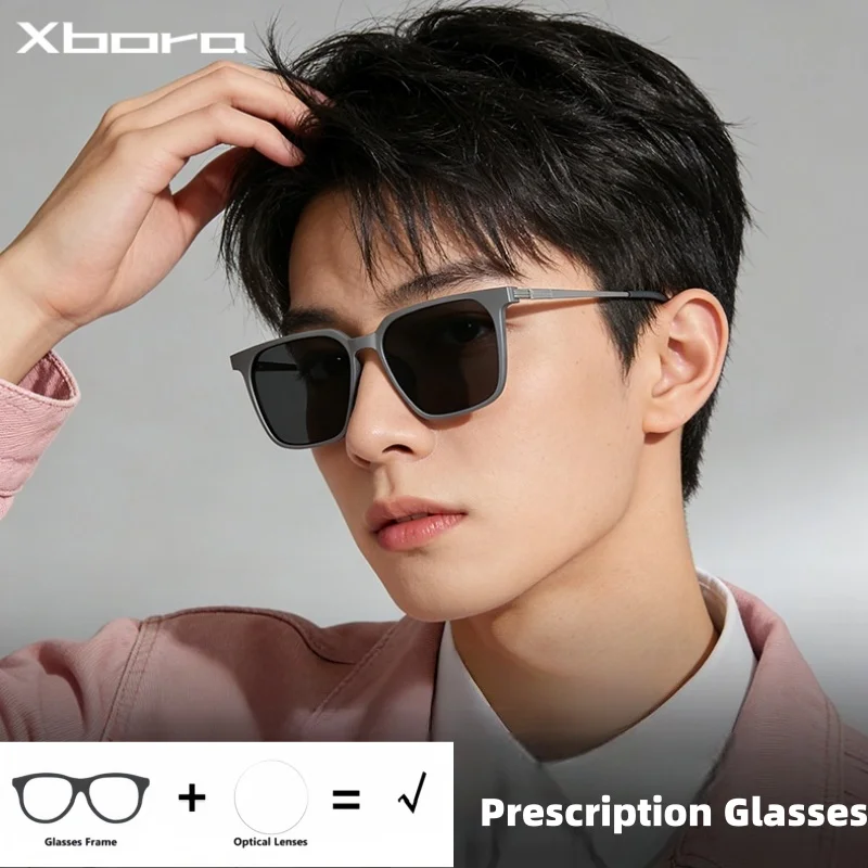 

XBORA Retro Polarized Lenses Optical Prescription Sunglasses UV Protection Sunscreen Dyed Lenses Driving Sunglasses 6650