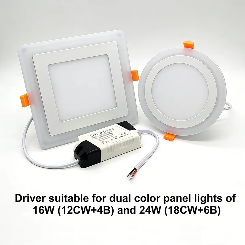 LED Driver 12+4W,18+6W Transfermer for Double Color Ceiling Lights Two Output:DC12-21V,36-62V 300mA 4pin Connetor AC110V-265V