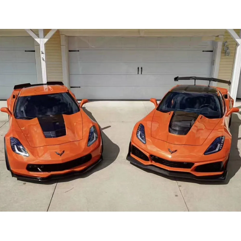 For Corvette C7 Body Kit  Corvette C7 Upgraded with ZR1 Style Front Bumper Front Lip