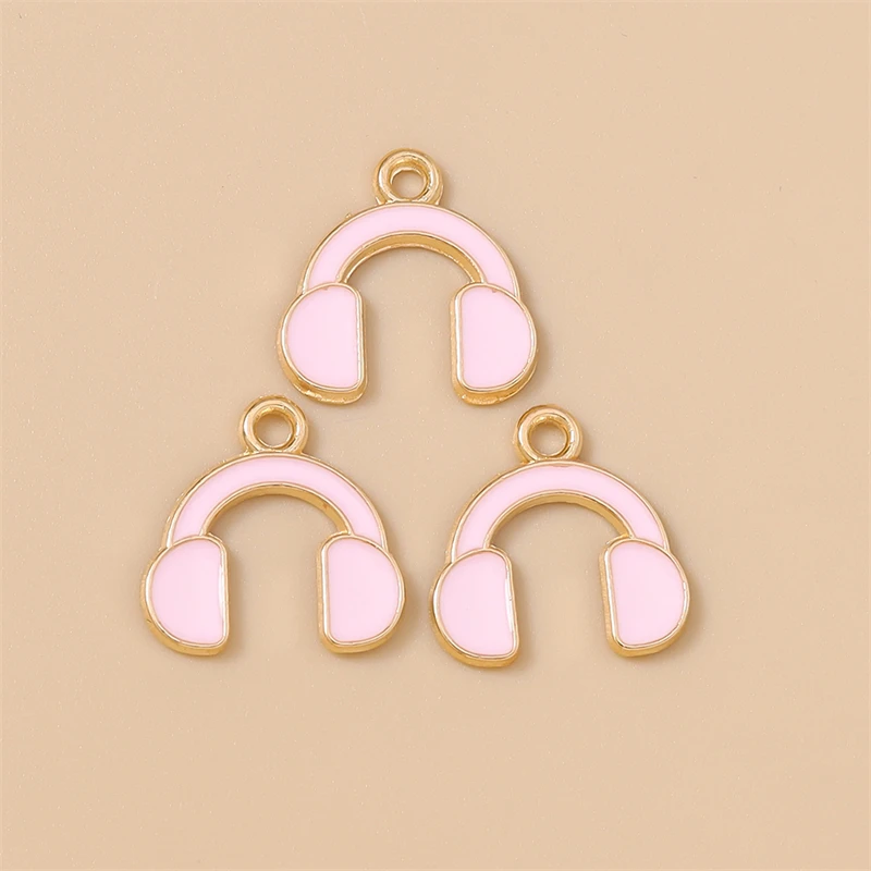 Duarte 20 Teile/los Nette Bunte Emaille Musical Headset Charms für Schmuck Machen Ohrringe Anhänger Halsketten DIY Handwerk Liefert – Detail 6