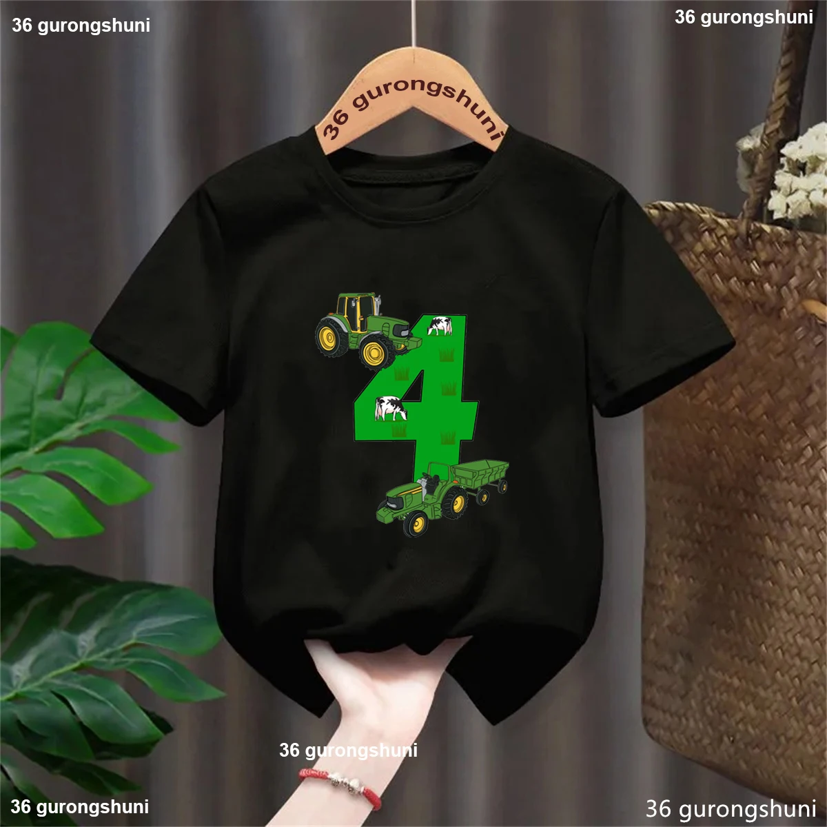 It'S My 4.5.6Year Old Farm Tractor Birthday Number Shirt Fourth Birthday Toddler Boy Shirt Farm Party Birthday Tractor Kids Tees