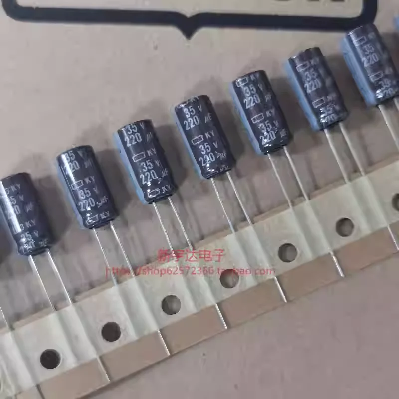 Condensador electrolítico original de alta frecuencia y baja resistencia, 10-100 Uds., 35V220UF, 8X15, Black Diamond KY, japonés, 220UF, 35V