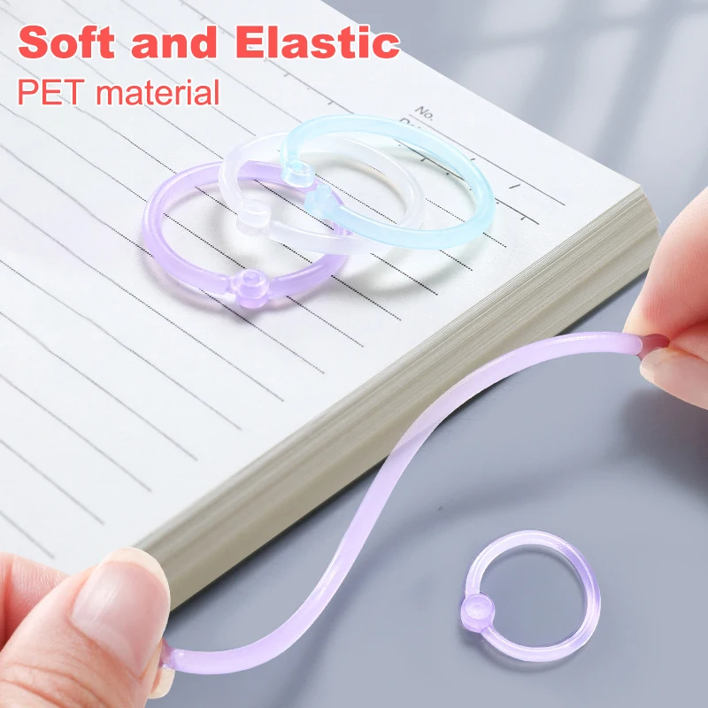 10/15/32Pcs Plastic Ring Binder 15/20/25mm DIY Albums Circle Ring Opening Loose-leaf Book Hoops Diary Office Binding Supplies