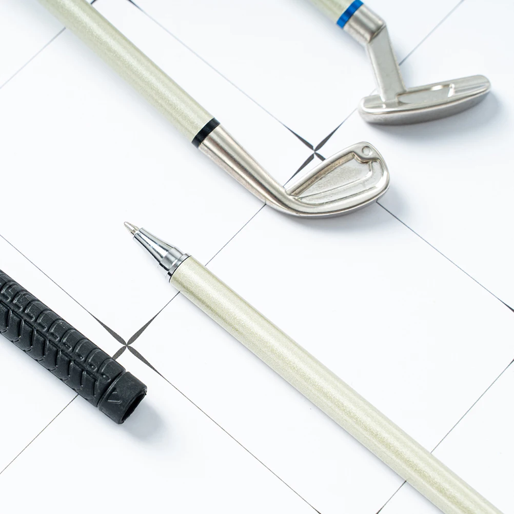 1 set di mazze da golf penna kit mazze da golf penna a sfera decorativa custodia regalo dimensioni compatte penne da golf da tavolo penne da golf da tavolo