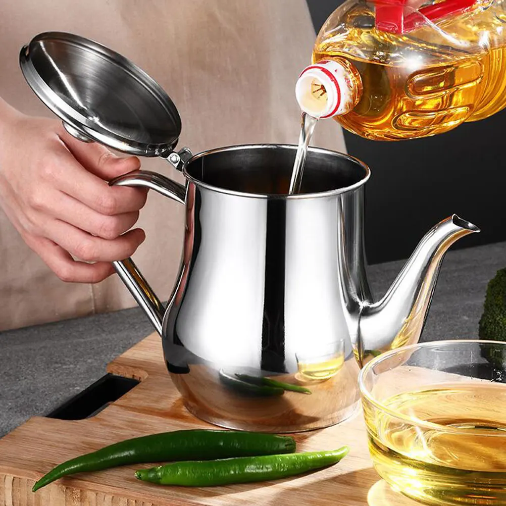 

Stainless Steel Oil Pot with Filter Net Cooking Oil Filter Pot Oil Separator Oil Storage Container Oil Tank Home kichen gadgets