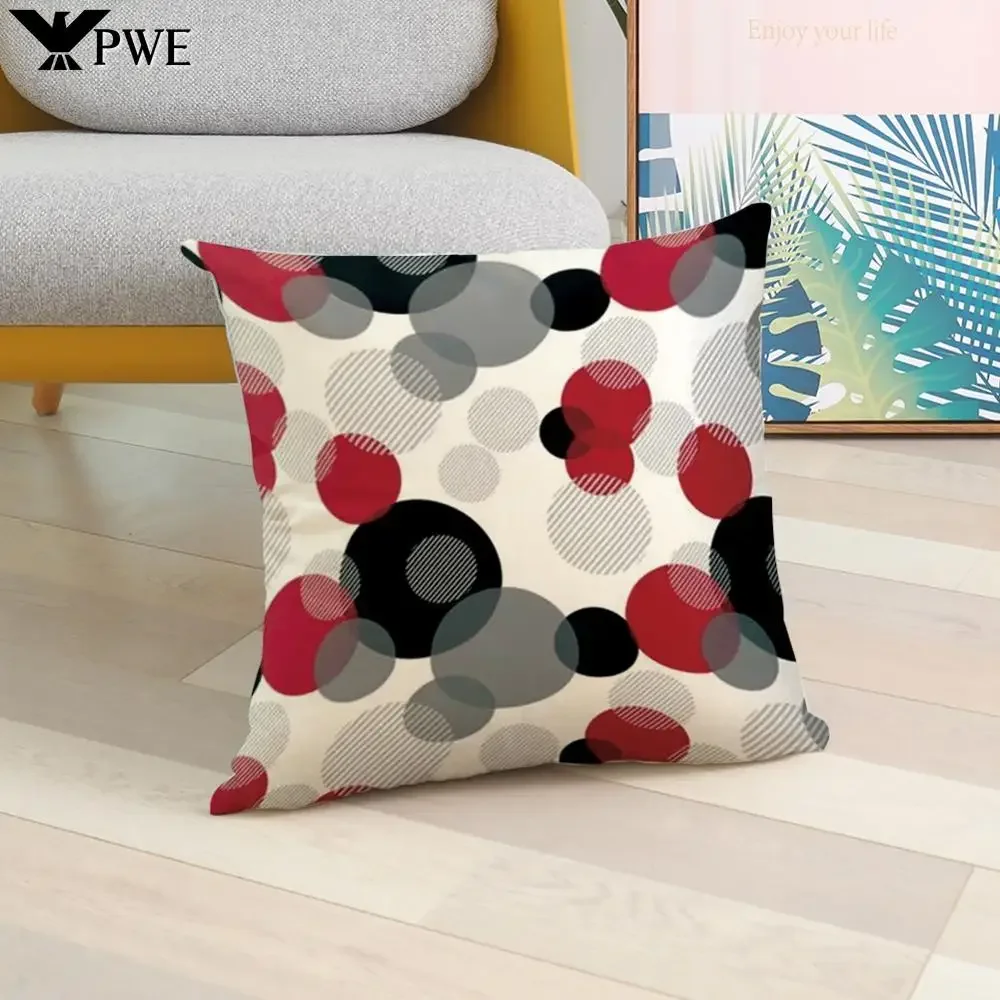 Geometry Pillowcase 45x45cm Red Geometry Cushion Cover Sofa Cushions Decorative Throw Pillows Blue Gray Pillowcover