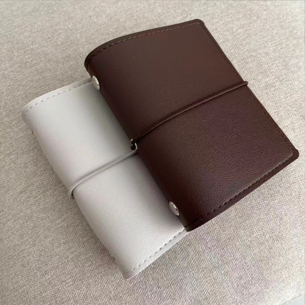 

M5 Small Binder Notebook Loose Leaf Photocard Holder DIY Planner PU Leather Cover Mini Handbook Photo Album Collection Storage