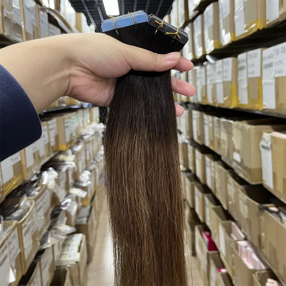 T2-6 # الشريط في وصلات الشعر شعر الإنسان الشعر البرازيلي 100% وصلات شعر بشري 20 قطعة طبيعي مستقيم للنساء 30 جرام/الحزمة #2