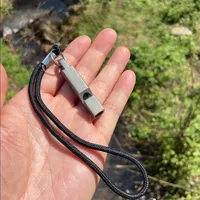 120dB Camping Lightweight Life-saving Whistle Nature Hiking EDC Multitool High Frequency Survival Whistle Titanium Alloy