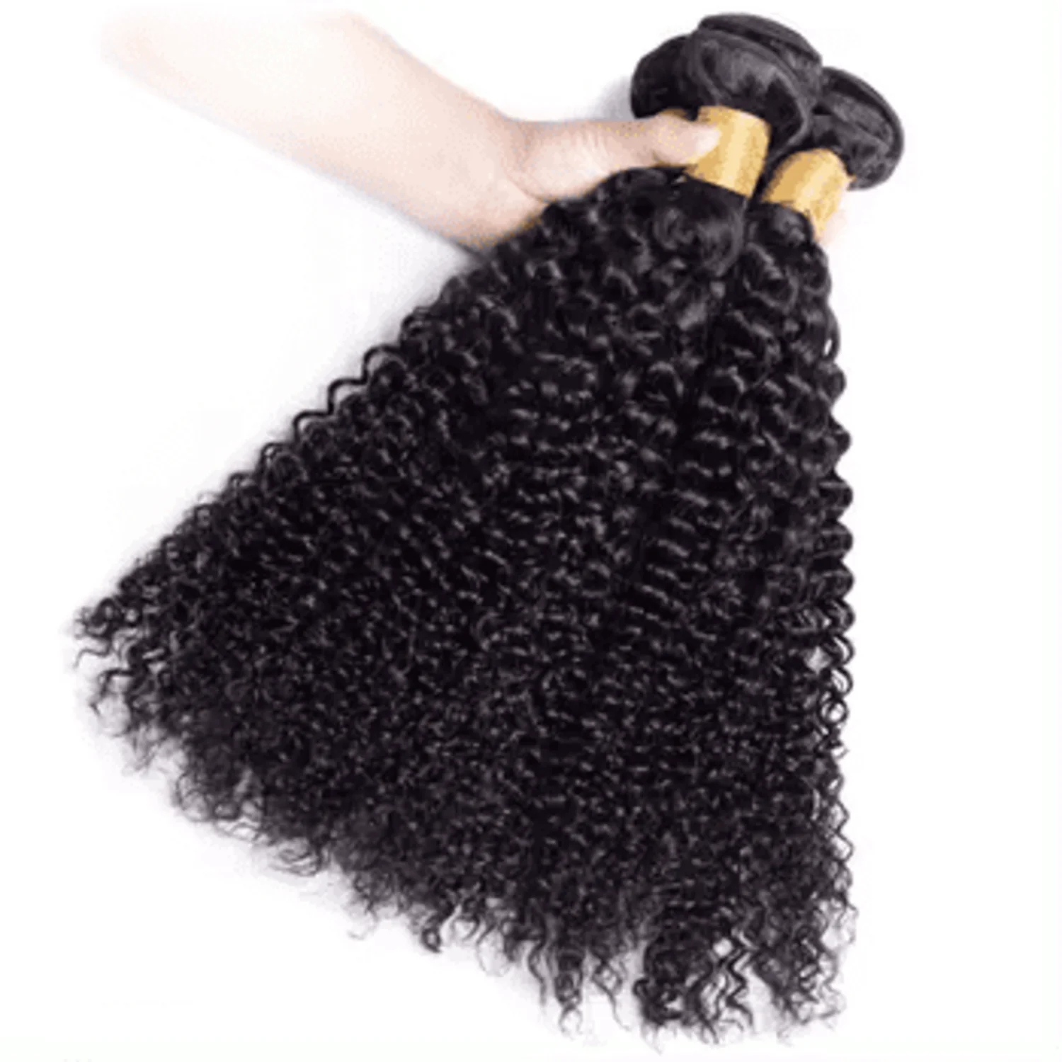 Bundles brésiliens de cheveux humains vierges Deep Wave, cheveux humains bouclés, 10A, 16 ", 18", 20 ", support