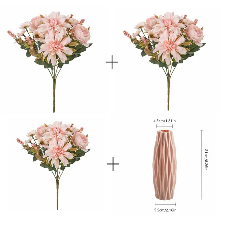 10 Stück Künstliche Blumen aus Seide, Dahlien, Rosen, Gänseblümchen, Heimdekoration, Vasen, Gartendekoration, Outdoor-Hochzeit, Brautsträuße, Festival-DIY-Geschenke – Detail 5