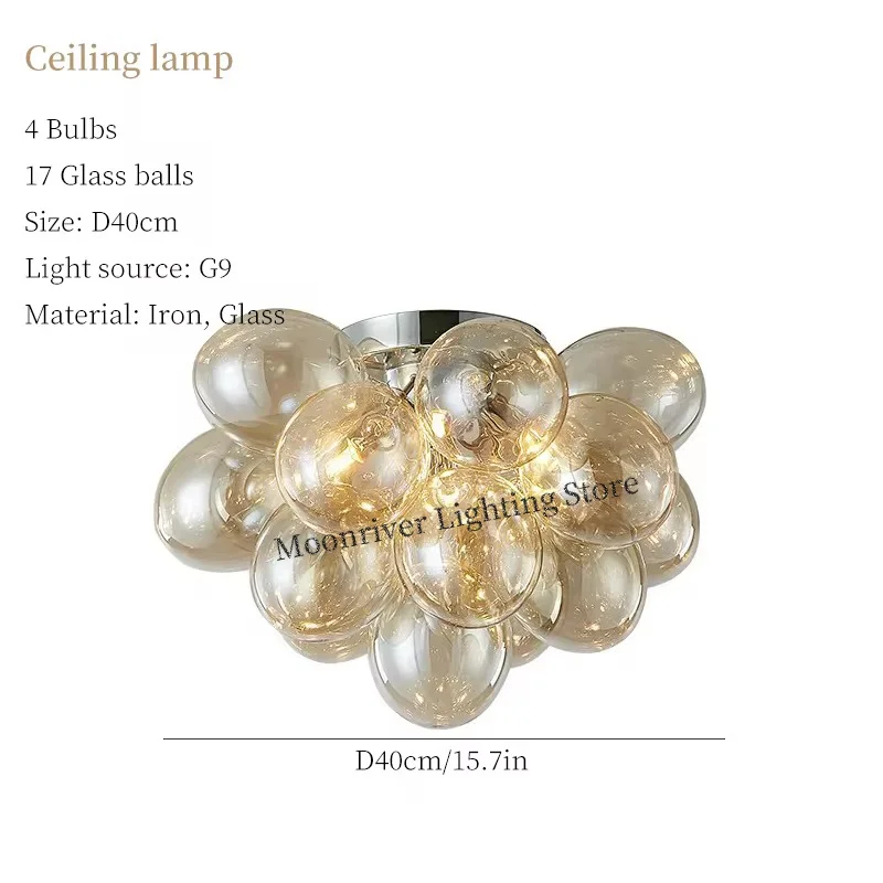 Moonriver Verlichting Moderne Glazen Bal Kroonluchter Creatieve Kleur Hangende Lampen Voor Plafond Woonkamer Hanglamp Kamer Decor