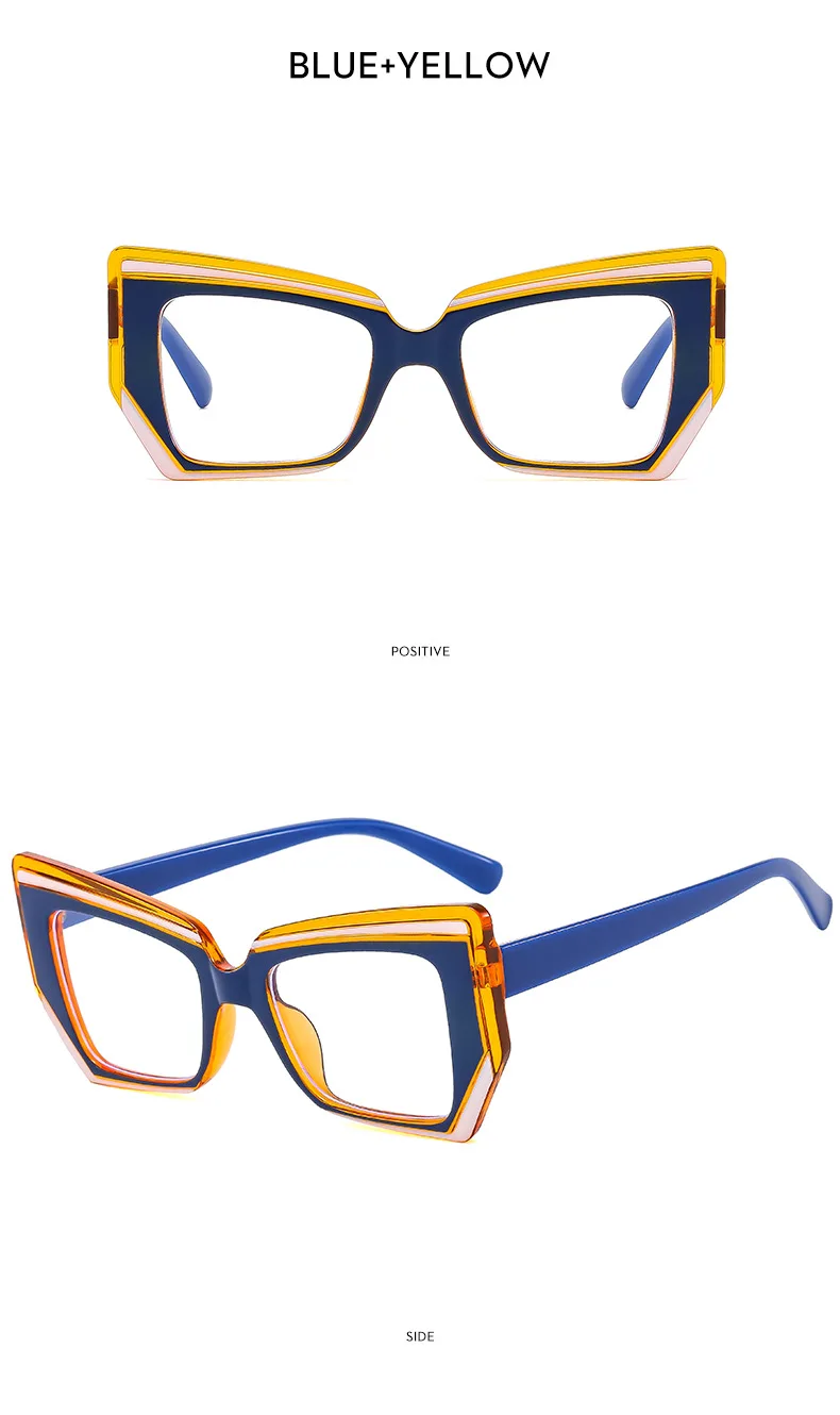 Modische Polygonale Luxus Design Frauen Brillen Rahmen Anti Blau Licht Photochrome Lesebrille Hyperopie Grad +1 Bis +6 – Detail 12