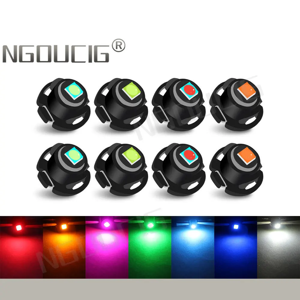 

NGOUCIG 8PCS T3 Led T4.2 T4.7 Bulb Instrument Lights 3030 Neo Wedge Switch Radio Warning Dashboard Dash Panel Lamp Car Indicator