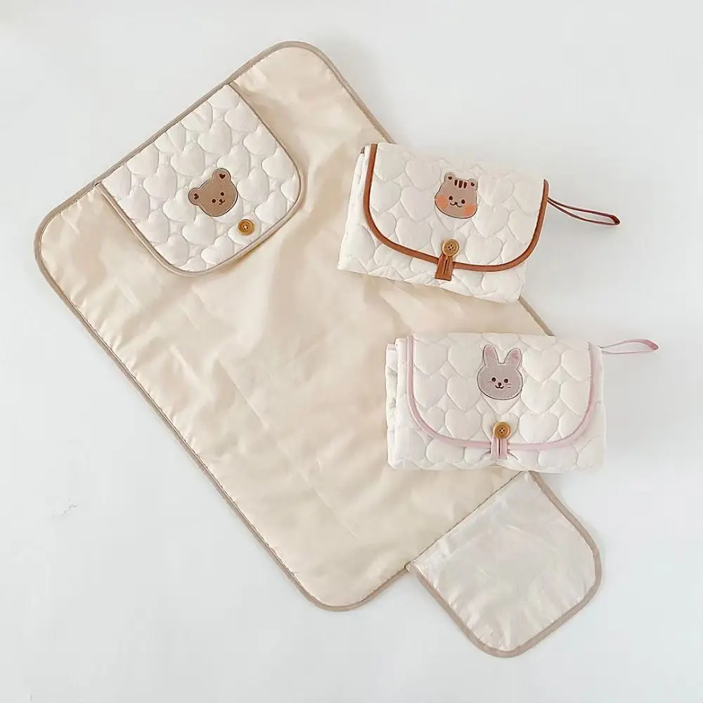 Portable Baby Changing Pad | Dual-Sided, Foldable Diaper Cushion with Hanging Rope | Multi-Functional Quilted Nap Mat for Infant