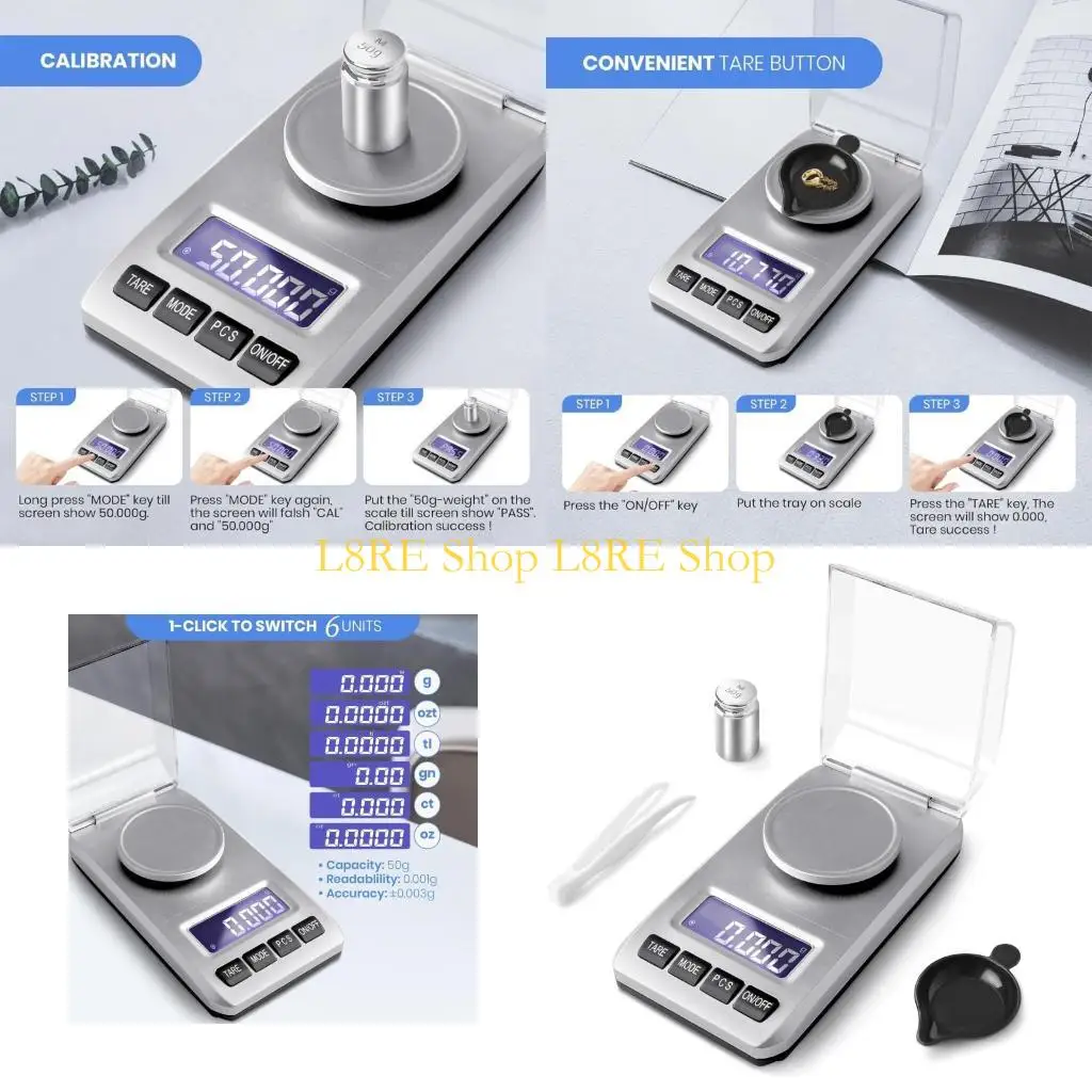 

L8RE Digital Milligram Scale Scale High Precials Scale Scale Практическое взвешивание инструмента