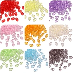 6x4mmAbout100Pcs Acrylic Transparent Peanut Beads Unique Loose Beads Handmade DIY Making Bracelets, Earrings, Jewelry Crafts Mat