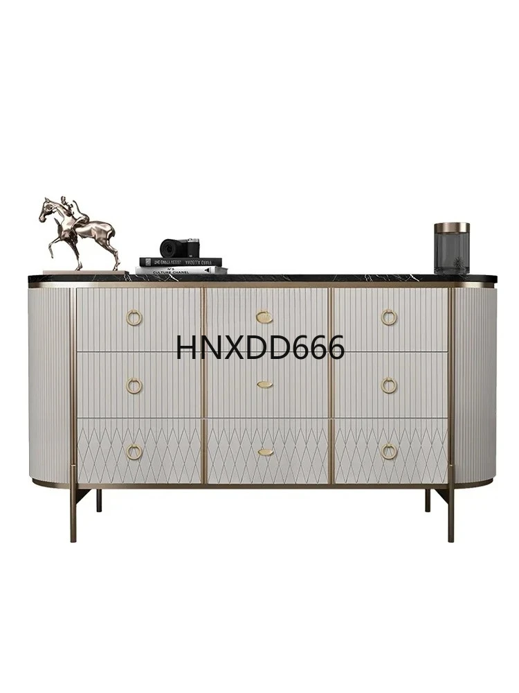 

ss03 Light Luxury Nine-Drawer Cabinet Marble TV Bench for Bedroom Living Room Storage Cabinet Storage Chest of Six Drawers