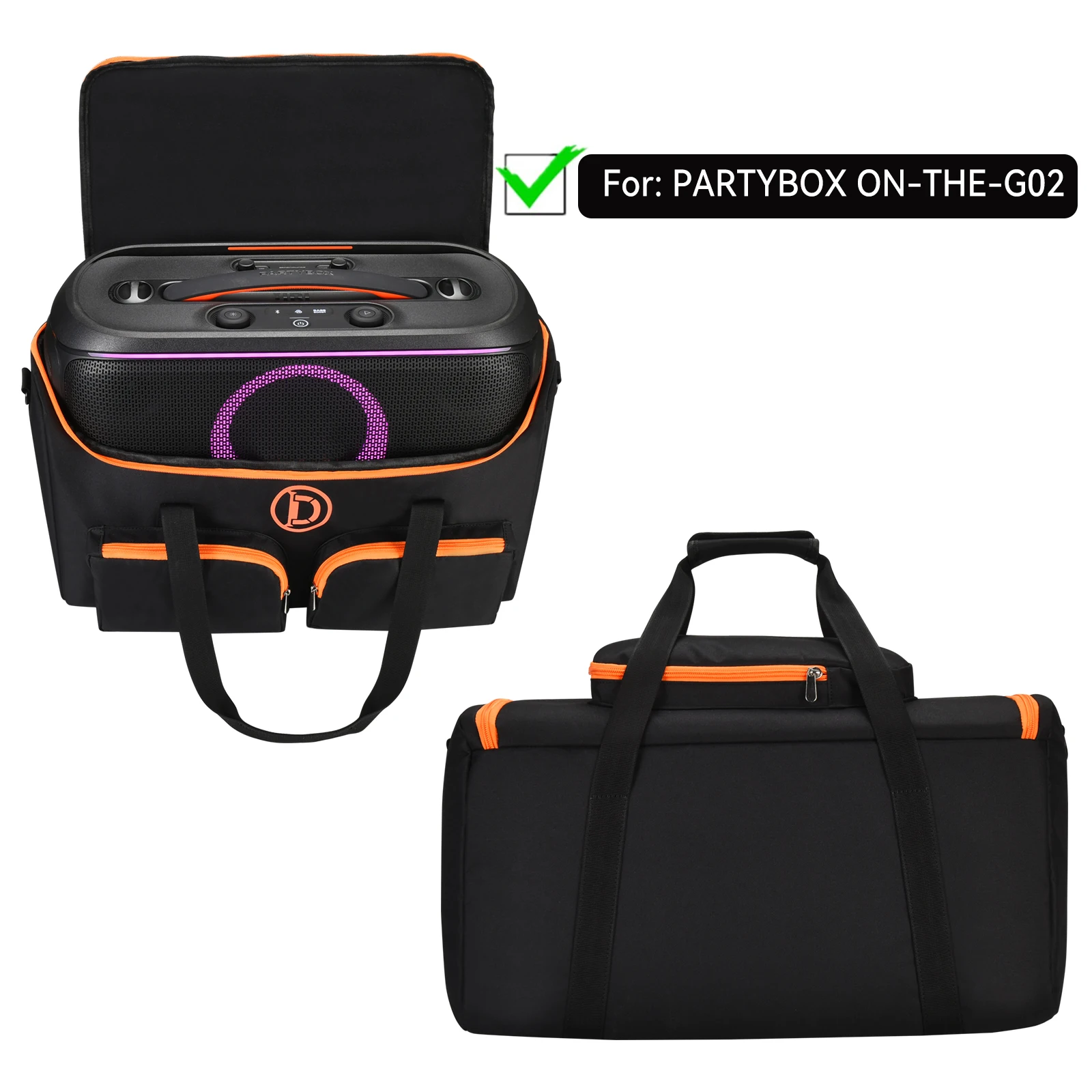 

Защитный чехол с несколькими карманами для JBL PARTYBOX ON-THE-GO 2, чехол для переноски динамика, дорожная сумка, большая вместительная сумка-тоут
