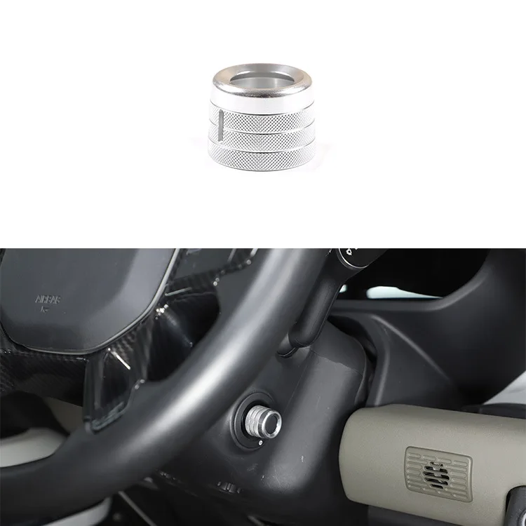 

steering wheel adjustment lever cover For Land Rover/Jaguar aluminum alloy, silver 1-piece set