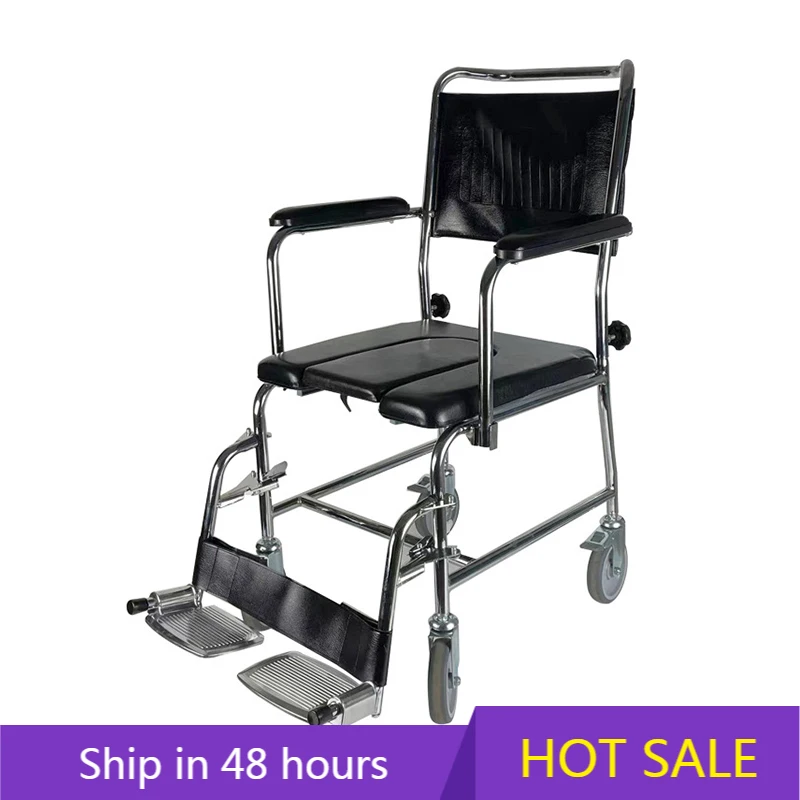 

YTYIN Стул-комод для унитаза с колесами Подвижный хромированный мобильный горшок-стул для пожилых людей и инвалидов