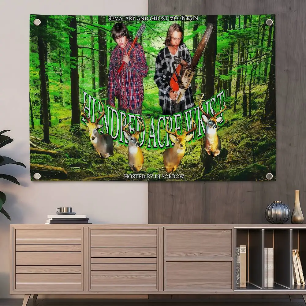 S-Sematary Hundred Acre Wrist 150x200cm 60x90cm Flag Decoration Outdoor Picnic Party Home Camping Party Art Hanging Banner