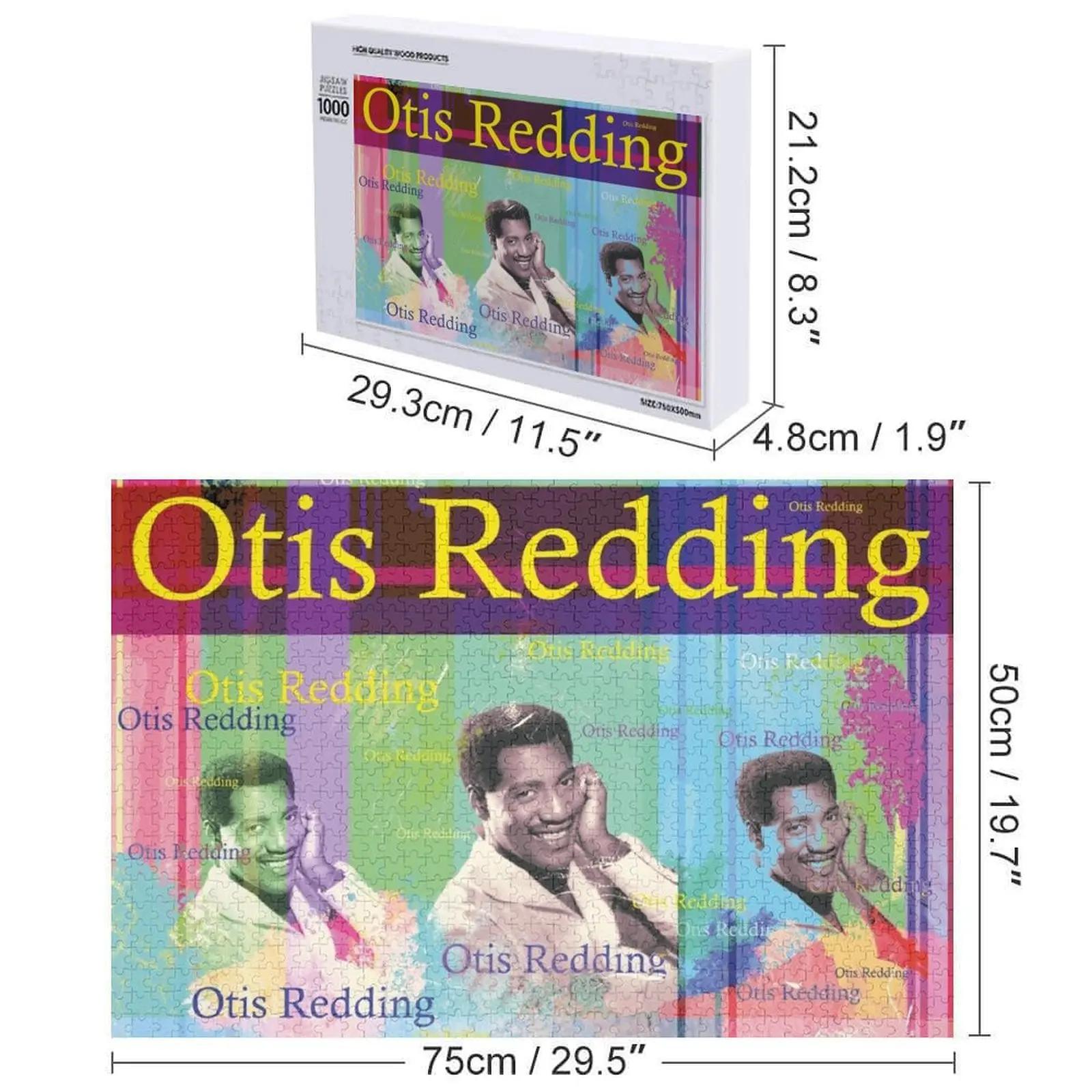 ritratto estetico di Otis Redding, cantante degli anni '60 Puzzle Idee regalo personalizzate Gioco Puzzle opere d'arte per bambini